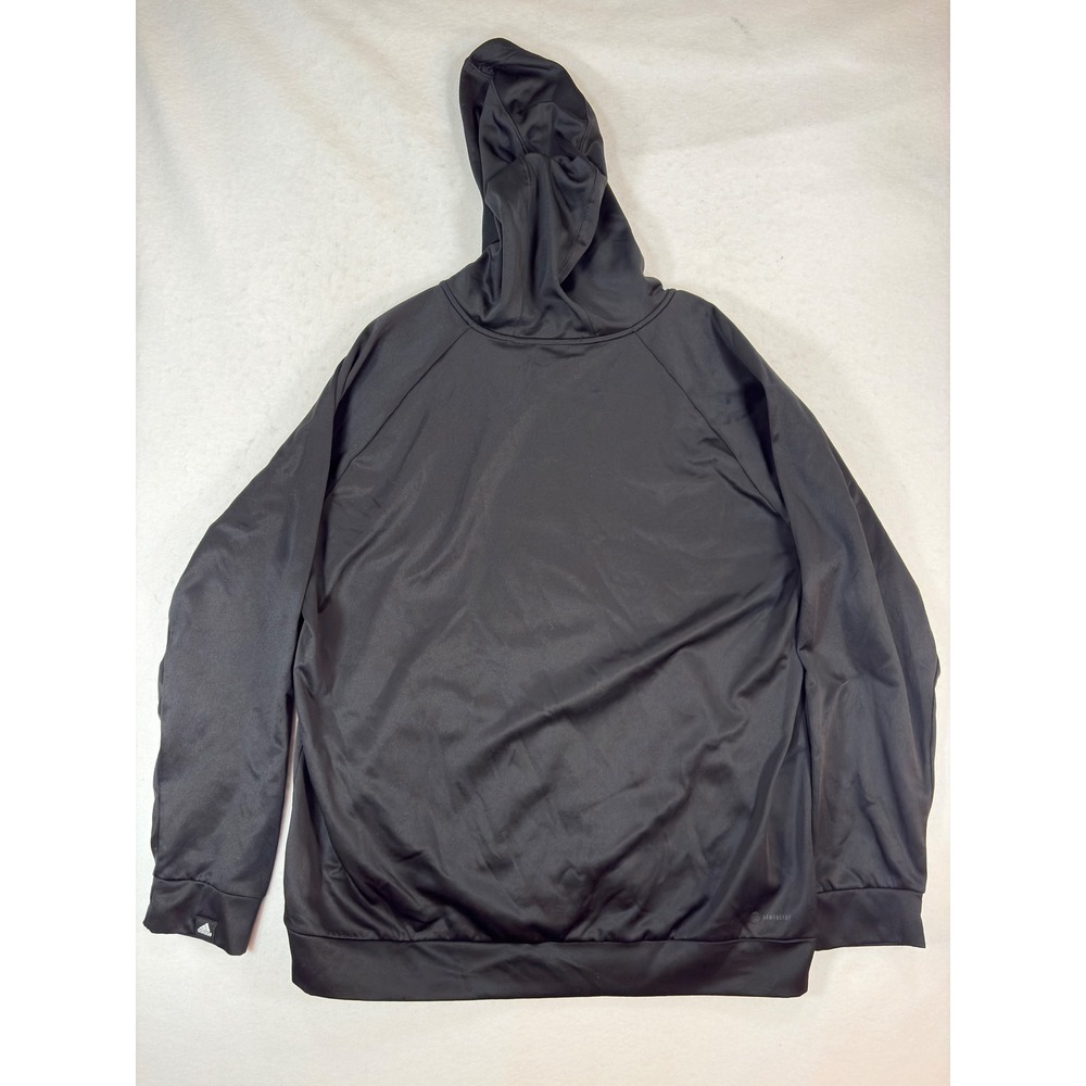 Adidas Training Aeroready Full Zip Hoodie Black Mens 2XL Logo Sweatshirt - Picture 5 of 10
